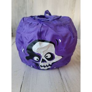 Halloween Purple candy‎ pail bucket skull skeleton face